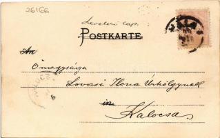 1899 Eibsee m. Zugspitze / mountain with human face. Verlag v. Jos. Seiling No. 52. litho (EK)