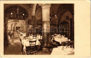 1918 Wien, Vienna, Bécs I. Wiener Rathaus-Keller, Rosenstüberl, Blick gegen den großen Saal / restaurant, interior. Gerlach & Wiedling (EK)