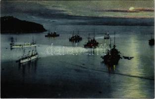 Villefranche-sur-Mer, LEscadre / French squadron at night