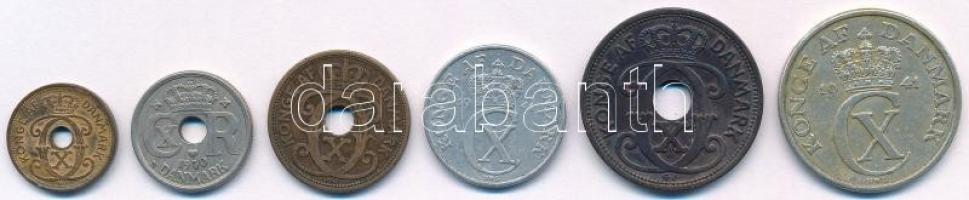 Dánia 1929-1941. 1-10Ö (6xklf) T:2 
Denmark 1929-1941. 1-10 Öre (6xdiff) C:XF
