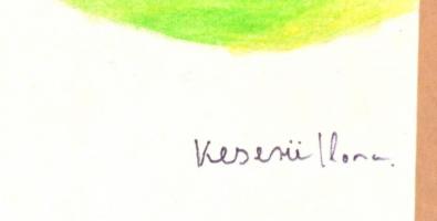 Keserü jelzéssel: Kompozíció. Ceruza, papír, 30,5x45,5 cm