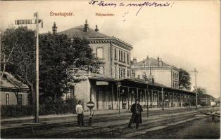 1911 Érsekújvár, Nové Zámky; pályaudvar, vasútállomás. Adler József kiadása / railway station