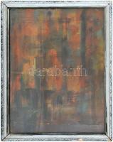 Olvashatatlan jelzéssel: Kompozíció. Olaj, karton, fa  keretben, 40x30 cm