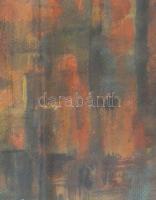 Olvashatatlan jelzéssel: Kompozíció. Olaj, karton, fa  keretben, 40x30 cm