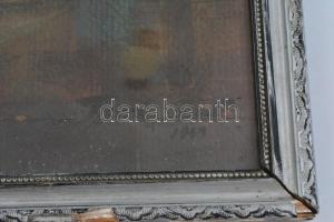 Olvashatatlan jelzéssel: Kompozíció. Olaj, karton, fa  keretben, 40x30 cm