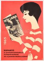 1965 Nők Lapja évkönyve plakát, hajtott, kis gyűrődésekkel, apró szakadással 47x34 cm