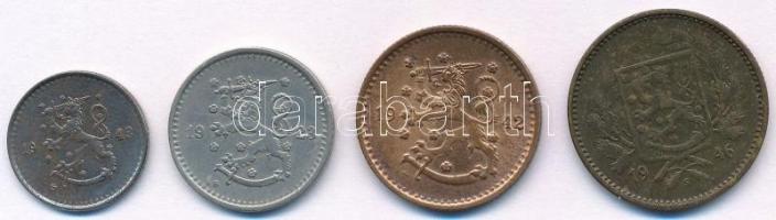 Finnország 1923S 50p Cu-Ni + 1942S 1M Cu + 1943S 25p Fe + 1946S 5M Al-Br T:2,2-
Finland 1923S 50 Pe...