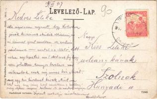 1917 Trencsénteplic, Trencianske Teplice; Villamos vasút főállomása. Kiadja Wertheim Zsigmond / Haup...