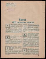 1933 Mit főzzek ma? Meinl Gyula étrendek, egyik sérült, 3 db