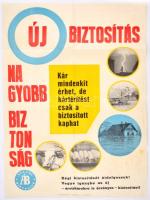 Nyikó Tibor (?-?): Új biztosítás - Nagyobb biztonság Állami Biztosító plakátja, hajtott, kis gyűrődésekkel, foltokkal, 83x59,5 cm