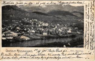 1905 Rózsahegy, Ruzomberok; látkép zsinagógával és vasútállomással. Kohn kiadása / general view with synagogue and railway station (EK)