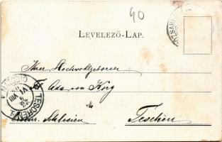 1905 Rózsahegy, Ruzomberok; látkép zsinagógával és vasútállomással. Kohn kiadása / general view with...