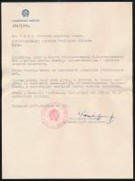 1956-1957 Dr. Doleschall Frigyes és dr. Román József egészségügyi miniszter által aláírt két okmány dr. Huth Tivadar, a Pécsi Orvostudományi Egyetem rektora részére