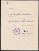 1956-1957 Dr. Doleschall Frigyes és dr. Román József egészségügyi miniszter által aláírt két okmány ...