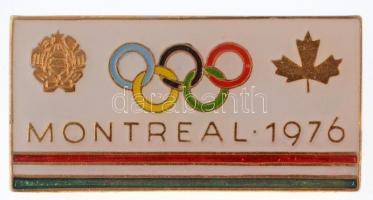1976. Montreal 1976 aranyozott, zománcozott olimpiai jelvény (32x16mm) T:1- Hungary 1976. Montreal 1976 golded, enamelled Olympic badge (32x16mm) C:AU