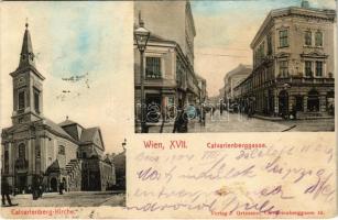1904 Wien, Vienna, Bécs XVII. Calvarienberggasse, Calvarienberg-Kirche / Calvary hill street and church