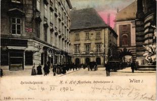 1902 Wien, Vienna, Bécs I. K.k. Hof-Apotheke, Reitschulgasse 2. / pharmacy (fl)