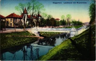 Klagenfurt, Lendkanal mit Rizzibrücke / bridge