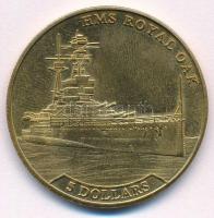 Nauru 2016. 5$ Al-Br HMS Royal Oak T:1- Nauru 2016. 5 Dollars Al-Br HMS Royal Oak C:AU Krause#106