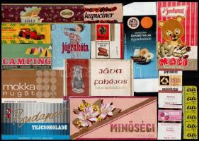 50 db retró magyar és 20 db külföldi csoki és desszert papír és címke