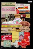 50 db retró magyar és 20 db külföldi csoki és desszert papír és címke