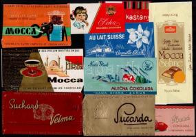 50 db retró magyar és 20 db külföldi csoki és desszert papír és címke