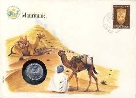 Mauritania 1973. 1/5Ouguiya érmés, bélyeges borítékon T:1
