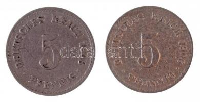 Német Birodalom 1906. 5pf Cu-Ni (2xklf), egyik vékony lapkás veret T:2,2-
German Empire 1906. 5 Pfe...