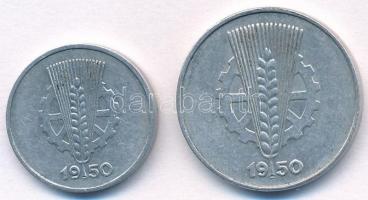 NDK 1950E 1pf Al + 10pf Al T:2 
GDR 1950E 1 Pfennig Al + 10 Pfennig Al C:XF Krause KM#1,3