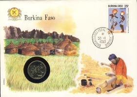 Nyugat-Afrikai Államok/Burkina Faso 1990. 10F érmés, bélyeges borítékon T:1