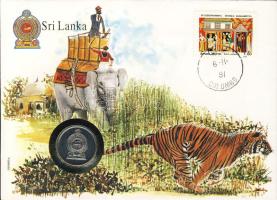 Sri Lanka 1982. 1R érmés, bélyeges borítékon T:1