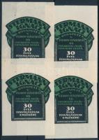 1919 Stermann Ignác 30 éves fennállásának emlékére 4 db zöld reklámbélyeg