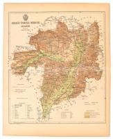1892 Abaúj-Torna vármegye térképe, tervezte: Gönczy Pál, készült: Posner Károly Lajos és Fia, lap szélén kisebb szakadással, 24×30 cm