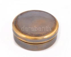 Régi stílusú napórás iránytű, csavaros fém dobozban, jó állapotban, d: 6 cm