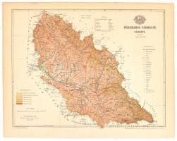 1896 Máramaros vármegye térképe,1:650.000, tervezte: Gönczy Pál, Pallas Nagy Lexikona, Bp., Posner, 24x30 cm