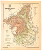 1893 Borsod vármegye térképe,1:385.000, tervezte: Gönczy Pál, Pallas Nagy Lexikona, Bp., Posner, 29x23,5 cm