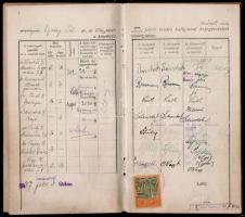 1926-1930 Műegyetemi mérnöki leckekönyv Újváry Pál részére, benne neves műegyetemi tanárok aláírásáv...