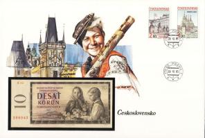 Csehszlovákia 1960. 10K dekoratív, bankjegyes, bélyeges borítékon T:I