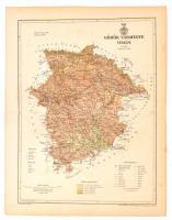 1894 Gömör vármegye térképe,1:500.000, tervezte: Gönczy Pál, Pallas Nagy Lexikona, Bp., Posner, lap alján egészen apró szakadással, 29,5x23,5 cm