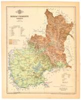 1893 Bereg vármegye térképe,1:400.000, tervezte: Gönczy Pál, Pallas Nagy Lexikona, Bp., Posner, 30x24 cm