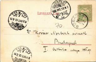 1905 Bogáros, Bulgarus; Római katolikus templom és plébánia, magyar zászlók / street view, Catholic ...