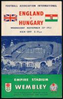 1953 A Magyarország-Anglia (6:3) futballmérkőzés prospektusa és belépőjegye a Wembley Stadionba