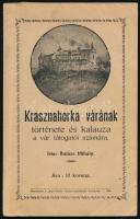 Balázs Mihály: Krasznahorka várának története és kalauza a vár látogatói számára. Rozsnyó, 1928, Sajó-Vidék. Kiadói papírkötés, kissé kopottas állapotban.