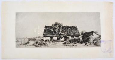 Boldizsár István (1897-1984): Tanya. Rézkarc, papír, jelzett a karcon, hátoldalán hagyatéki pecsétte...