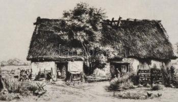 Boldizsár István (1897-1984): Tanya. Rézkarc, papír, jelzett a karcon, hátoldalán hagyatéki pecsétte...