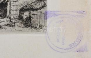 Boldizsár István (1897-1984): Tanya. Rézkarc, papír, jelzett a karcon, hátoldalán hagyatéki pecsétte...