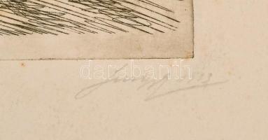 Azonosítatlan jelzéssel: Tabán, Rézkarc,. papír. Jelzett. 18x12 cm