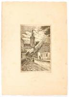 Azonosítatlan jelzéssel: Tabán, Rézkarc,. papír. Jelzett. 18x12 cm