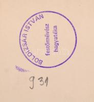 Boldizsár István (1897-1984): Arckép. Rézkarc, papír, jelzett a karcon, hátoldalán hagyatéki pecsétt...