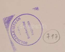 Boldizsár István (1897-1984): Pecázók. Rézkarc, papír,  hátoldalán hagyatéki pecséttel. 11x28,5 cm